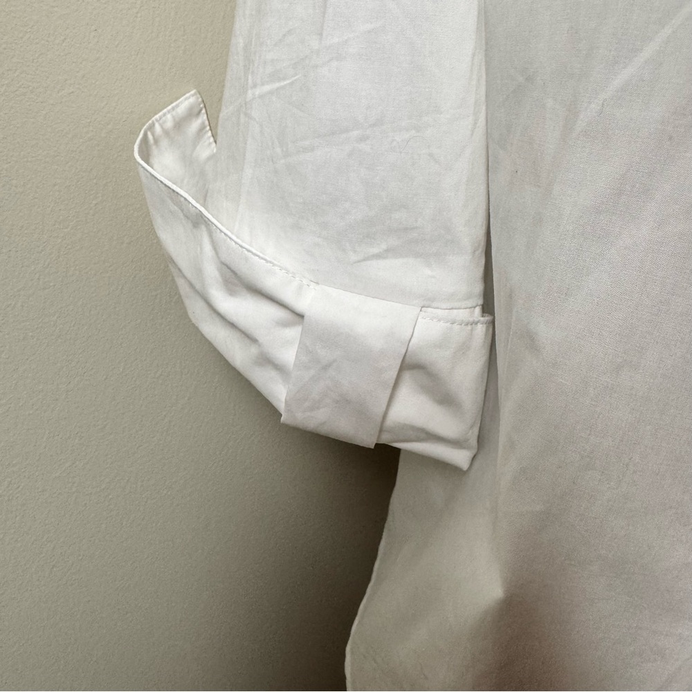RAVEL Bow Back 100% Cotton Button Front Dress Shirt WHITE / MEDIUM - Picture 10 of 14
